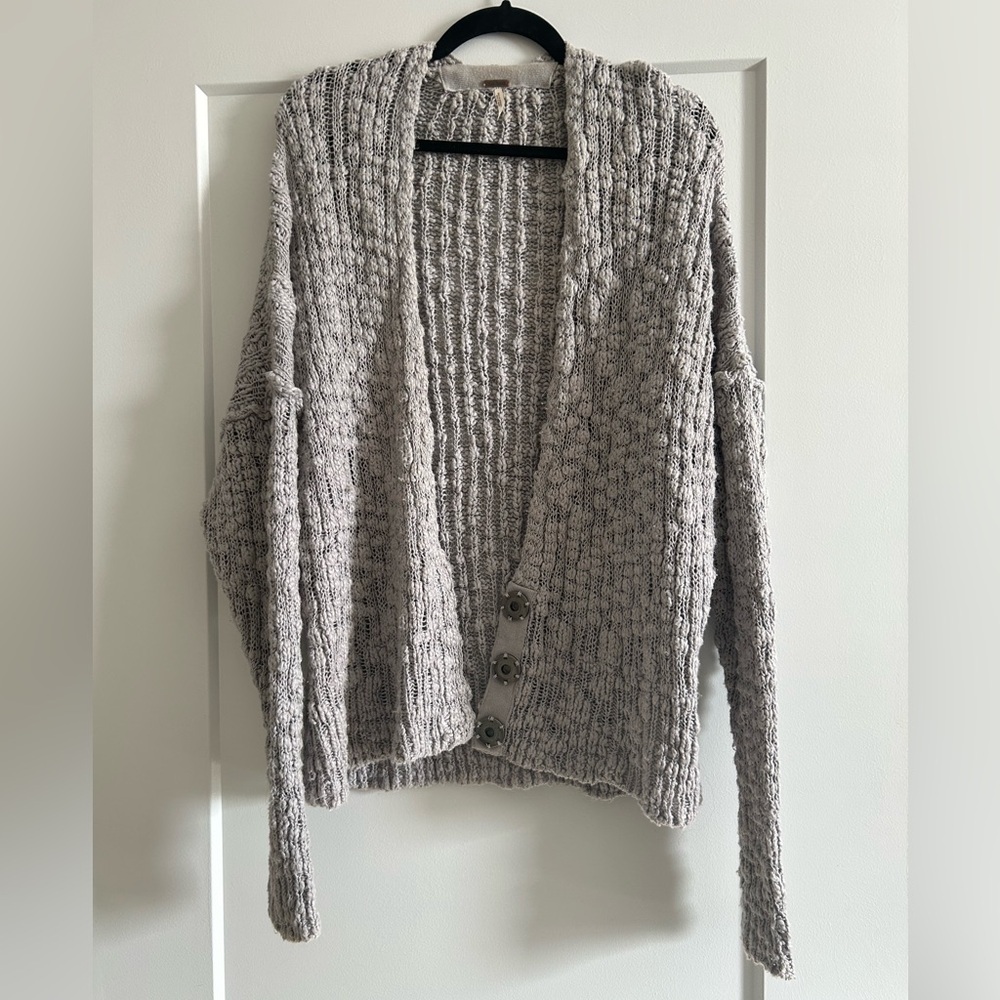 Free People Knit Cardigan Sweater - Gray